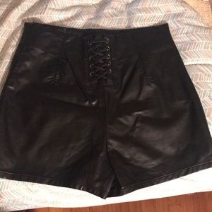 Leather shorts